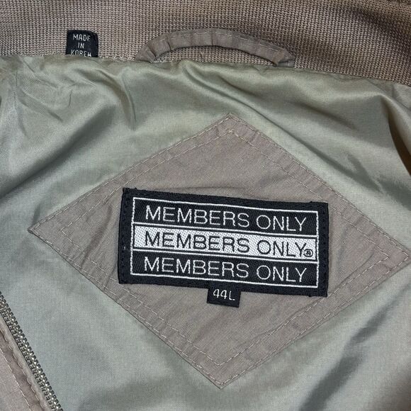 Vintage Members Only Bomber Jacket - Taupe - 44L - Picture 9 of 12